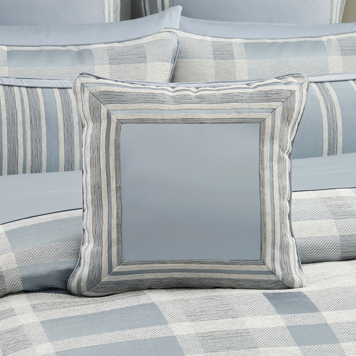 Rocco Blue Square Decorative Throw Pillow 18" x 18" Throw Pillows By J. Queen New York