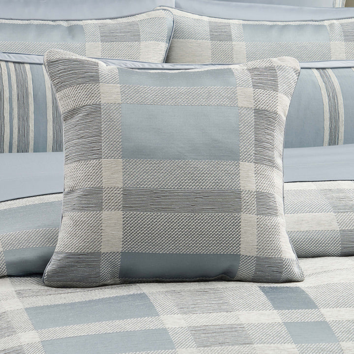 Rocco Blue Square Decorative Throw Pillow 20" x 20" Throw Pillows By J. Queen New York