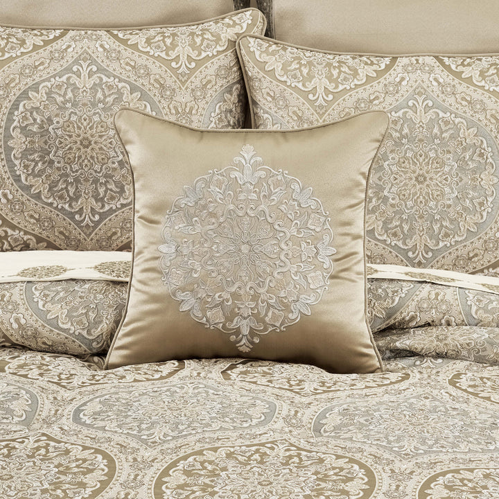 Romero Pearl Square Decorative Throw Pillow 18" x 18" Throw Pillows By J. Queen New York