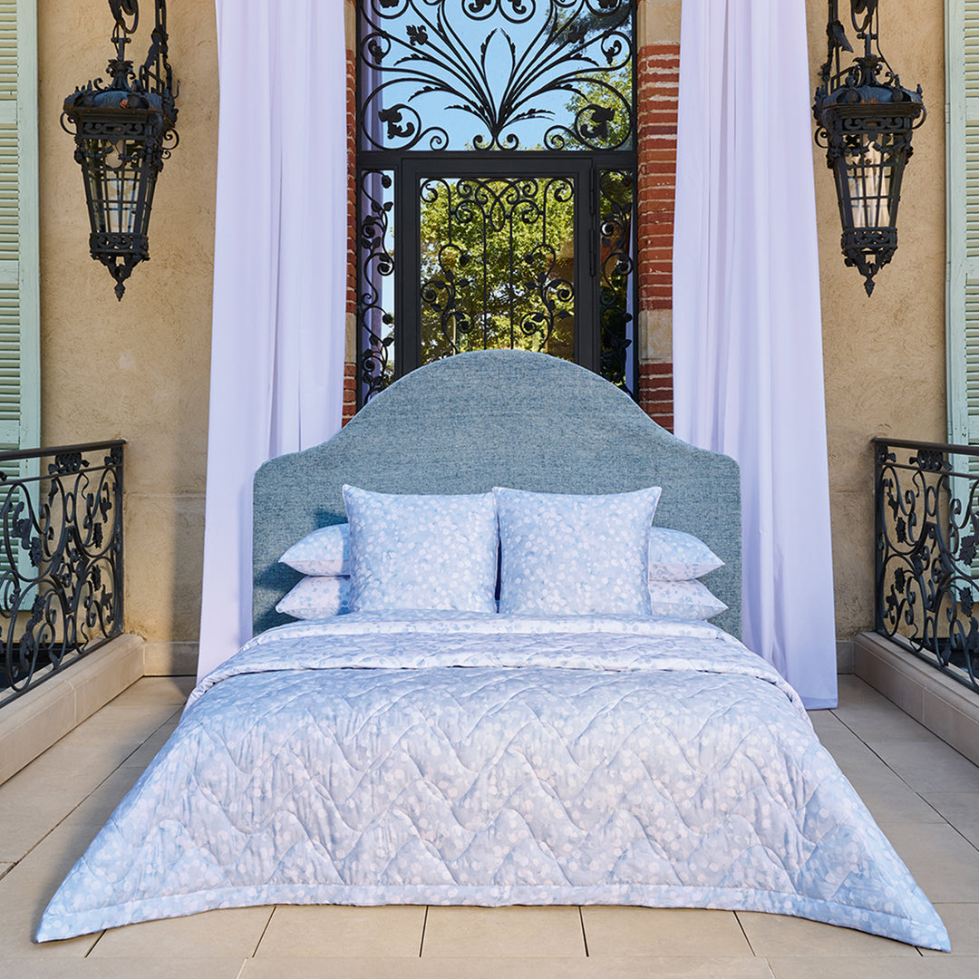 Rosée Blue Coverlet Coverlet By Anne de Solène