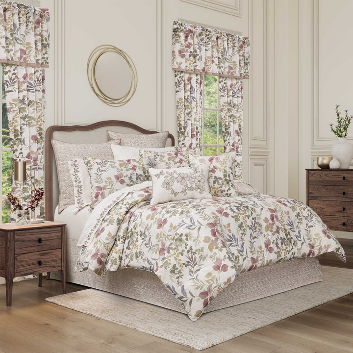 Rosewood Rose 4 Piece Comforter Set Comforter Sets By J. Queen New York