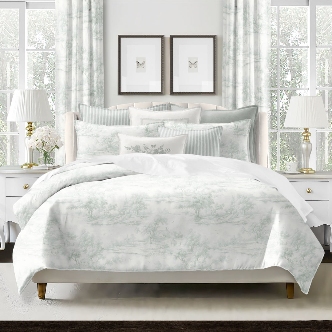 Rustic Cabin Toile Sage 8 Piece Coverlet Set Coverlet By Colcha Linens