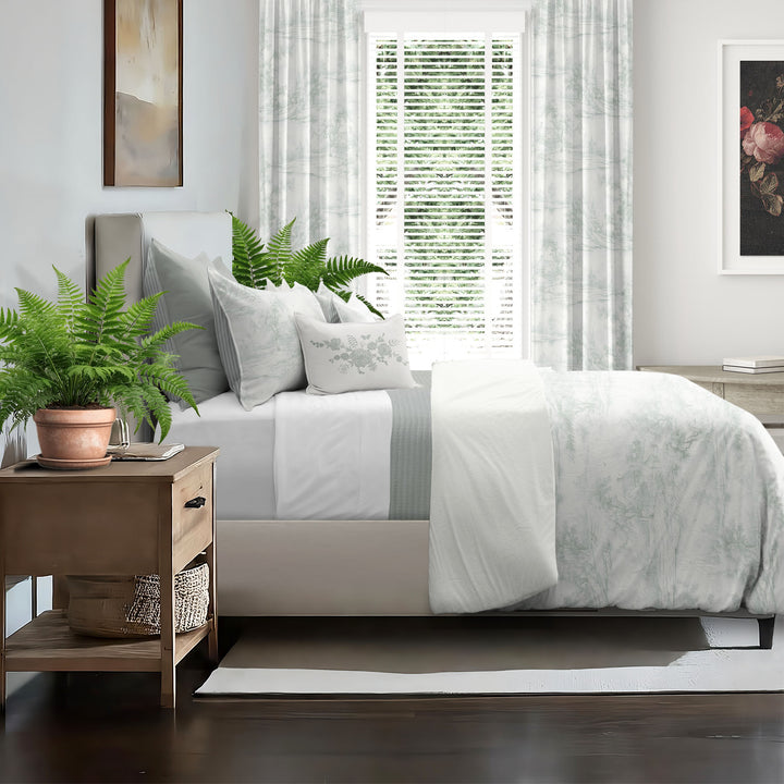 Rustic Cabin Toile Sage 8 Piece Duvet Cover Set Duvet Covers By Colcha Linens