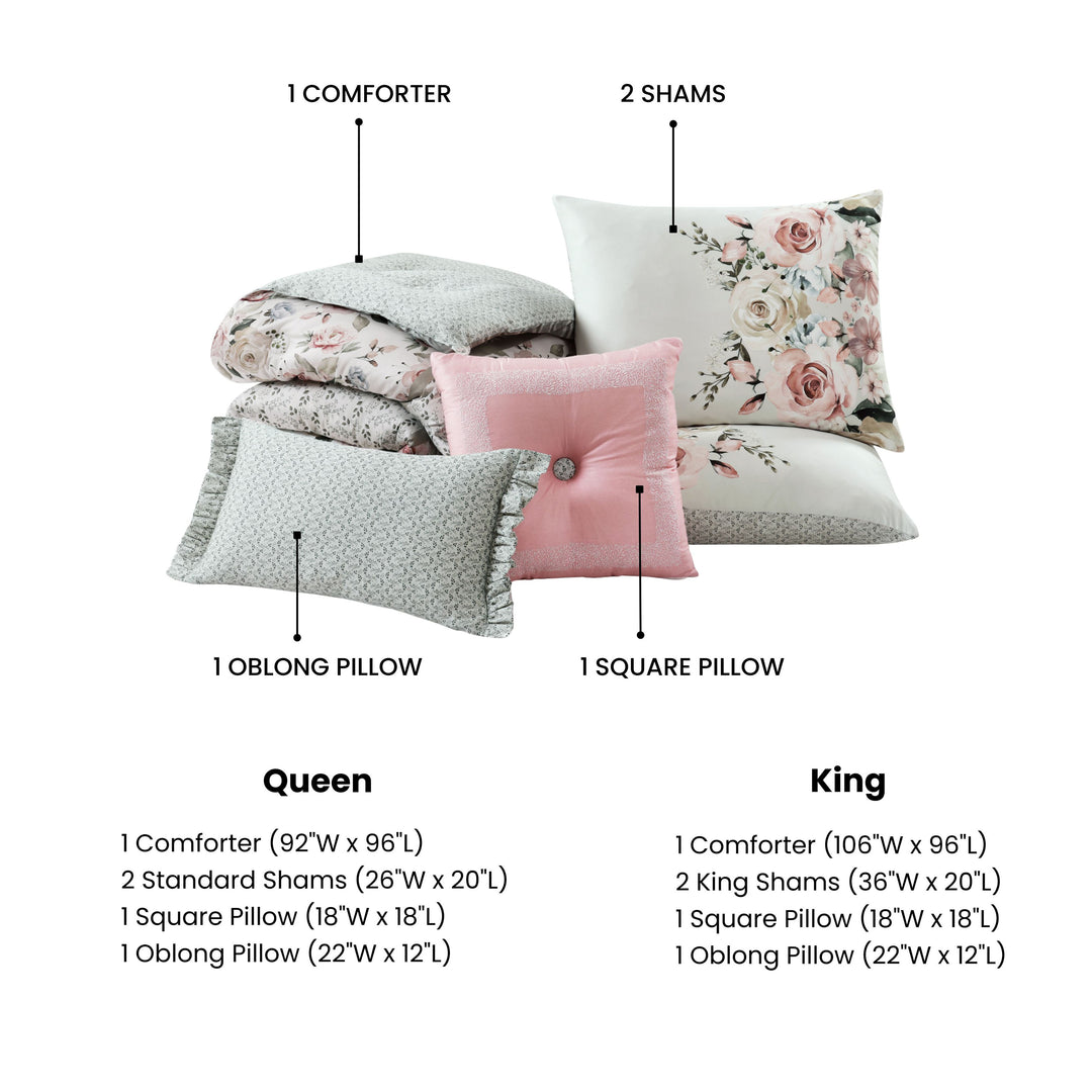 Bebejan Sage Serenity 5 Piece Reversible Comforter Set Comforter Sets By Bebejan®