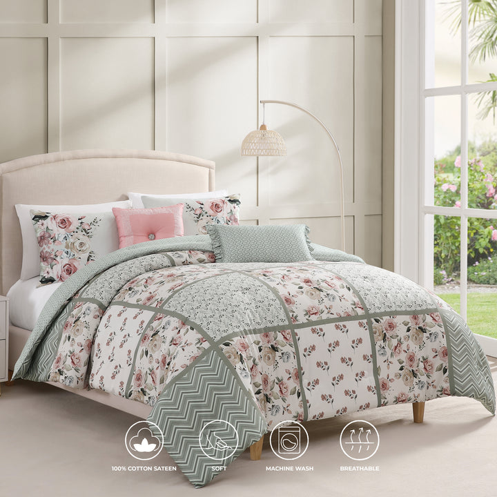 Bebejan Sage Serenity 5 Piece Reversible Comforter Set Comforter Sets By Bebejan®
