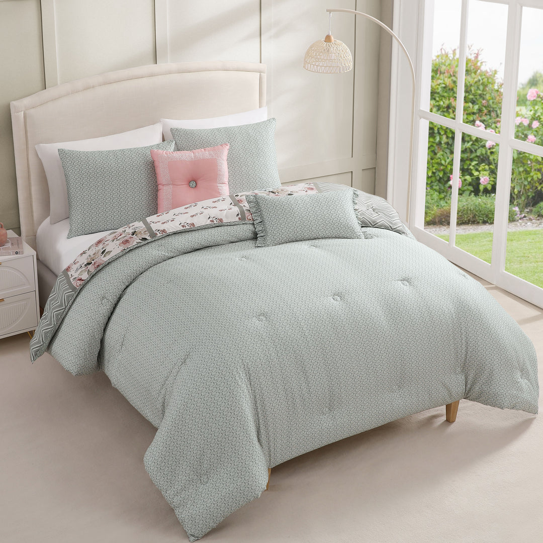 Bebejan Sage Serenity 5 Piece Reversible Comforter Set Comforter Sets By Bebejan®