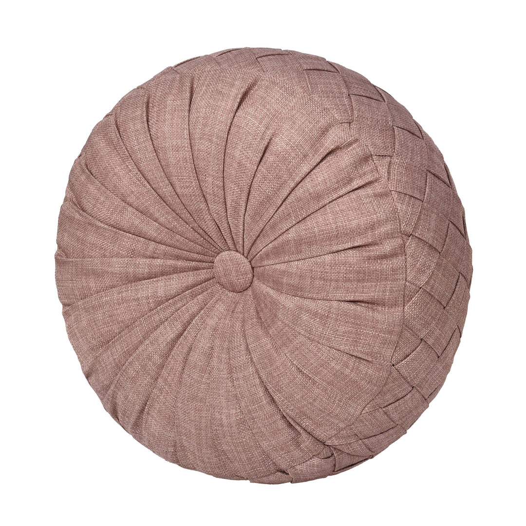 Santa Rosa Dusty Rose Tufted Round Decorative Throw Pillow 15" x 15" Throw Pillows By J. Queen New York