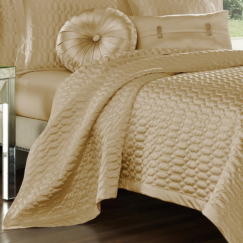 Copy of Satinique Gold Coverlet in King- Final Sale Coverlet By US Office - Latest Bedding