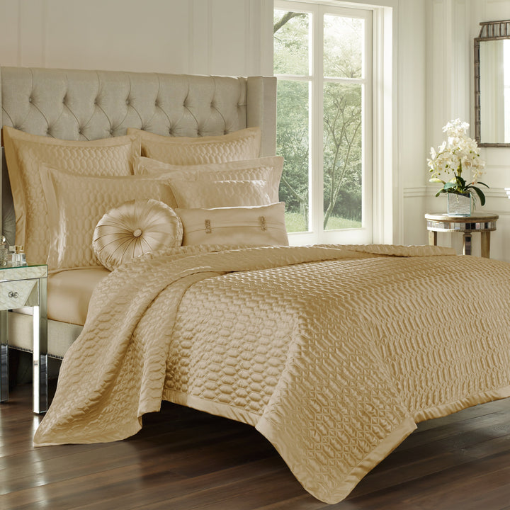 Copy of Satinique Gold Coverlet in King- Final Sale Coverlet By US Office - Latest Bedding