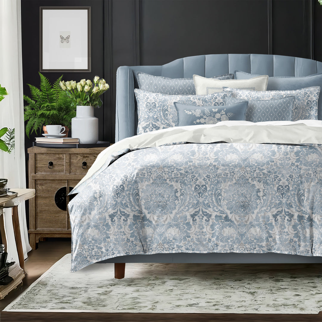 Savannah Cornflower 8 Piece Comforter Set Comforter Sets By Colcha Linens