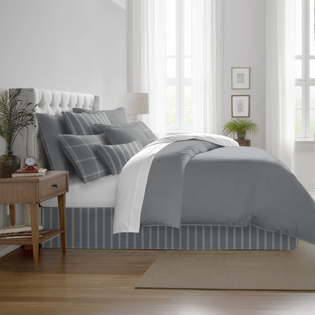 Shay Solid Gray 8 Piece Duvet Cover Set Duvet Covers By Colcha Linens