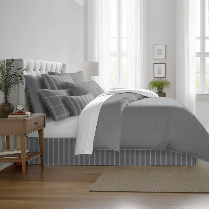 Shay Solid Gray 8 Piece Comforter Set Comforter Sets By Colcha Linens