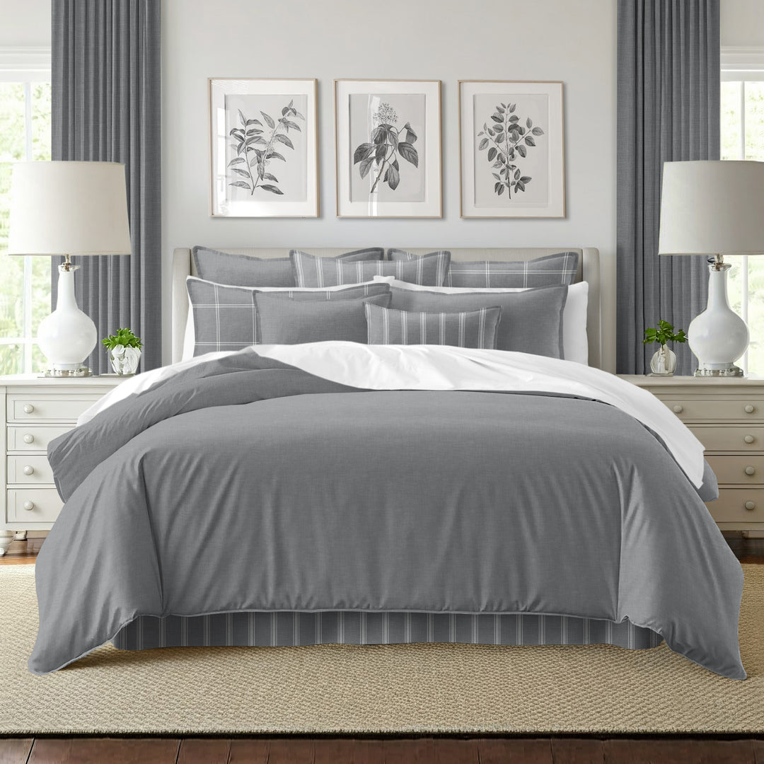 Shay Solid Gray 8 Piece Duvet Cover Set Duvet Covers By Colcha Linens