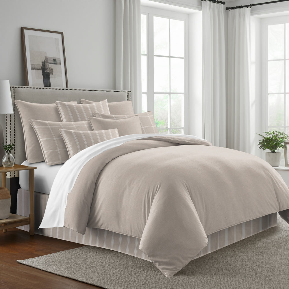 Shay Solid Natural 8 Piece Comforter Set Comforter Sets By Colcha Linens