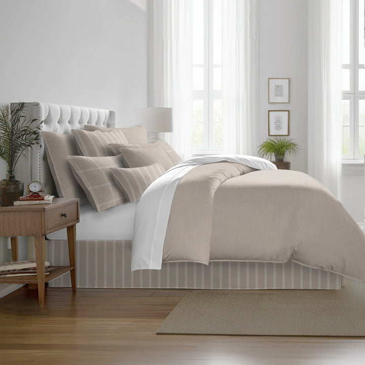 Shay Solid Natural 8 Piece Comforter Set Comforter Sets By Colcha Linens