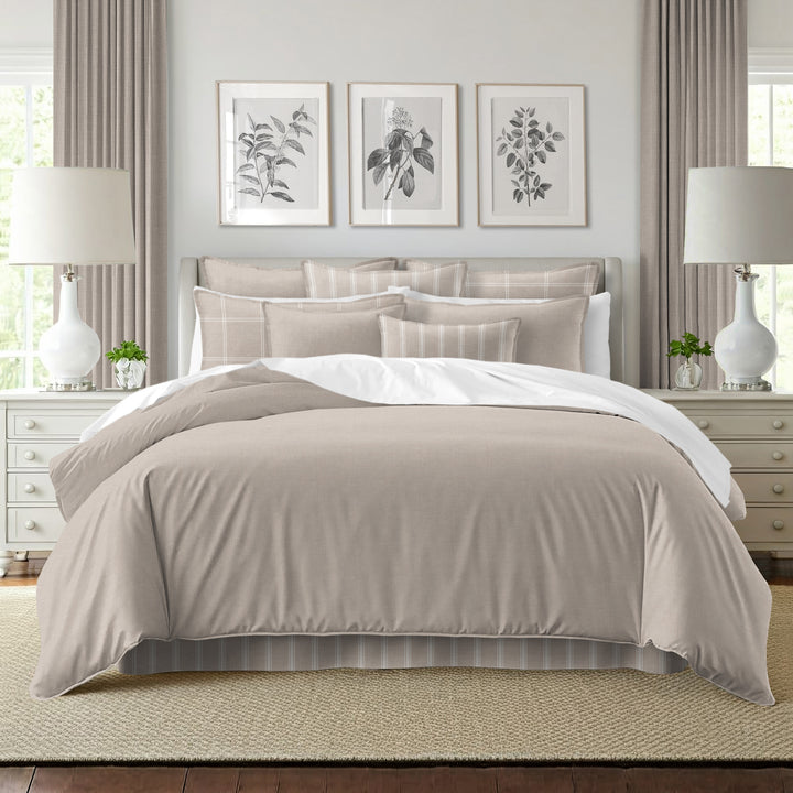 Shay Solid Natural 8 Piece Comforter Set Comforter Sets By Colcha Linens