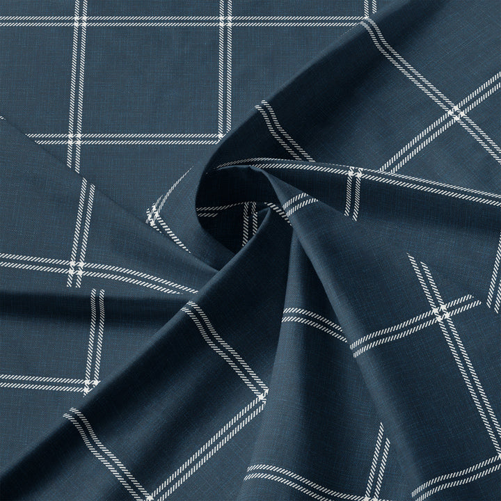 Shay Window Pane Dark Denim 8 Piece Coverlet Set Coverlet By Colcha Linens