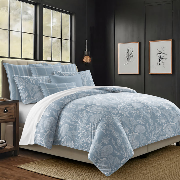 Shellabrate Cornflower Blue 8 Piece Duvet Cover Set Duvet Covers By Colcha Linens
