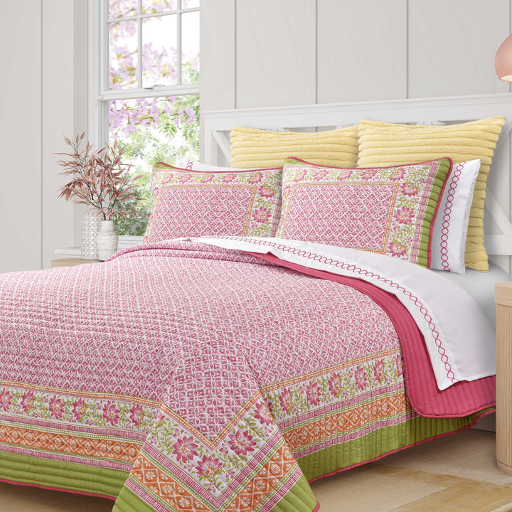 Shiloh Pink 3 Piece Quilt Set Quilt Sets By J. Queen New York