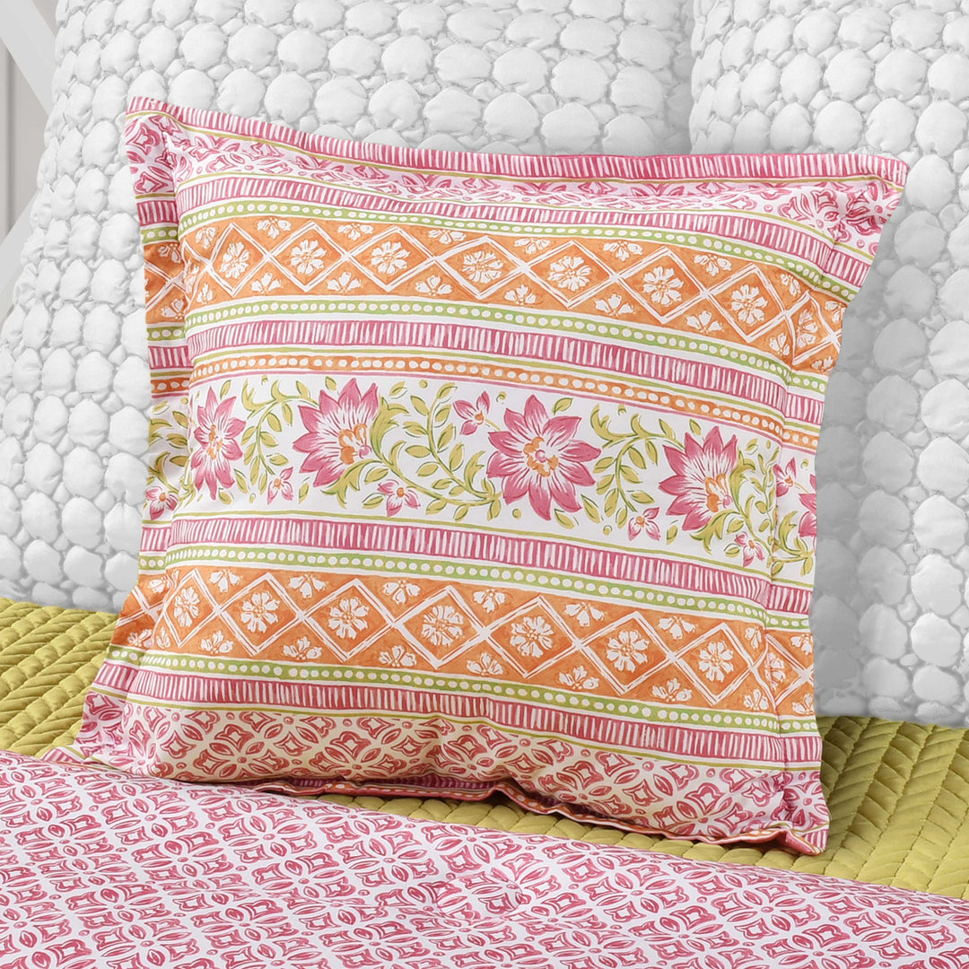 Shiloh Pink Square Decorative Throw Pillow 18" x 18" Throw Pillows By J. Queen New York