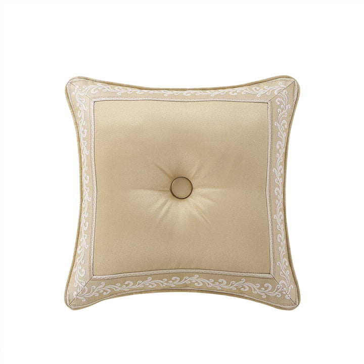 Sondra Gold Square Decorative Throw Pillow 18" x 18" Throw Pillows By J. Queen New York