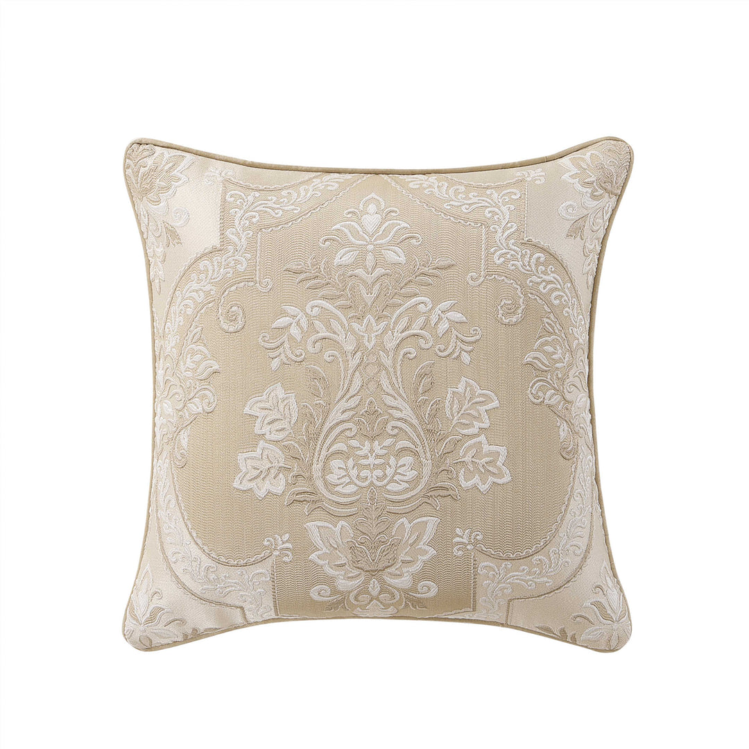 Sondra Gold Square Decorative Throw Pillow 20" x 20" Throw Pillows By J. Queen New York