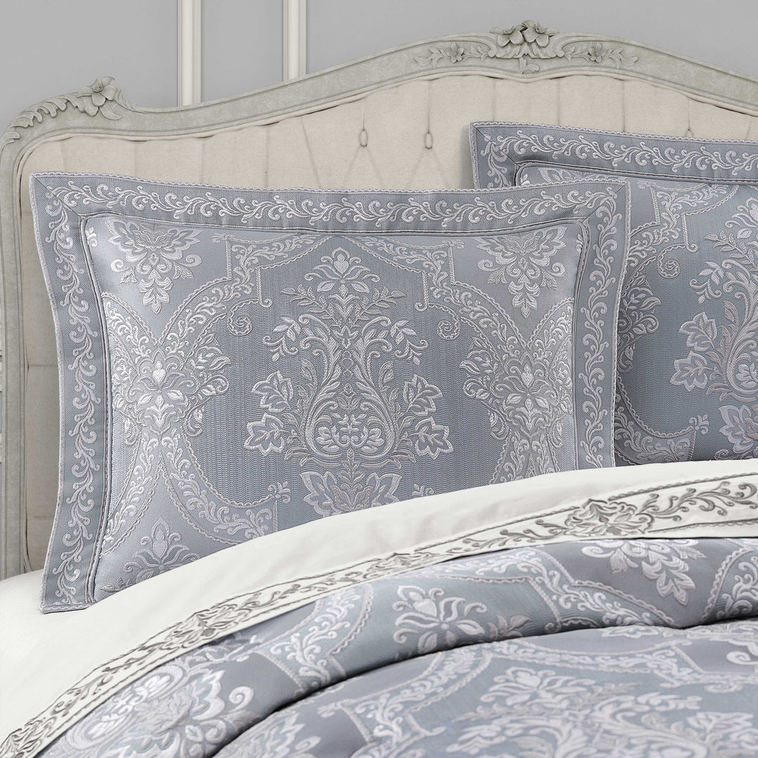 J Queen Sondra Powder Blue 4 Piece Comforter Set in Queen- Final Sale Comforter Sets By US Office - Latest Bedding