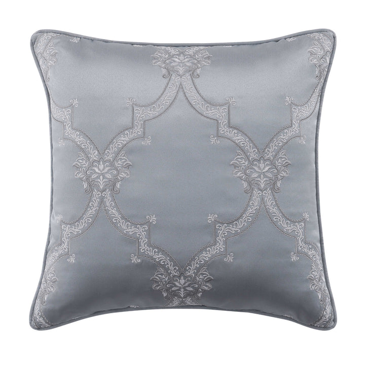 Sondra Powder Blue Square Embellished Decorative Throw Pillow 20" x 20" Throw Pillows By J. Queen New York