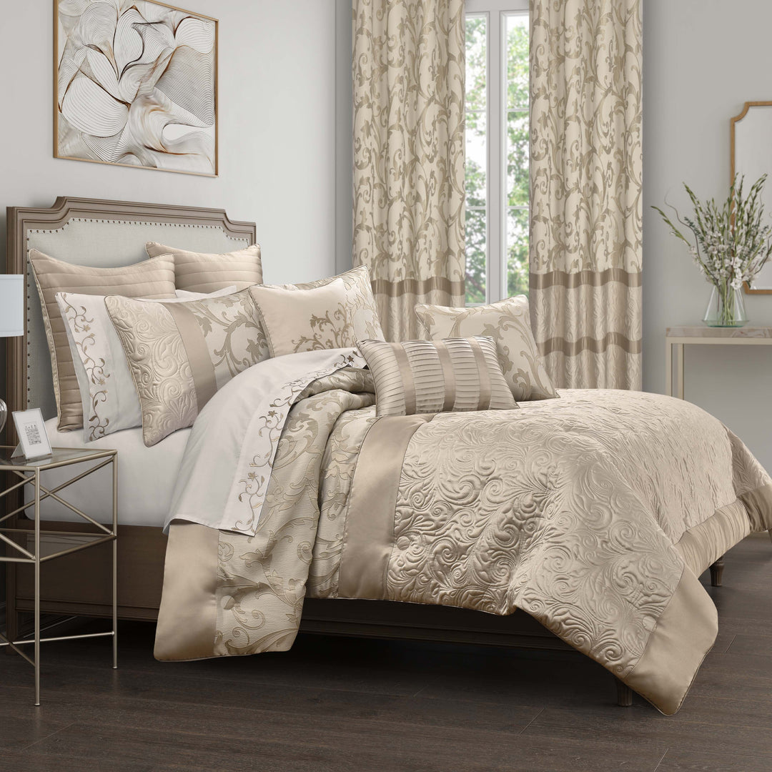 Spectra Taupe 3 Piece Comforter Set Comforter Sets By J. Queen New York