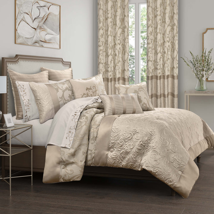 Spectra Taupe 3 Piece Comforter Set Comforter Sets By J. Queen New York