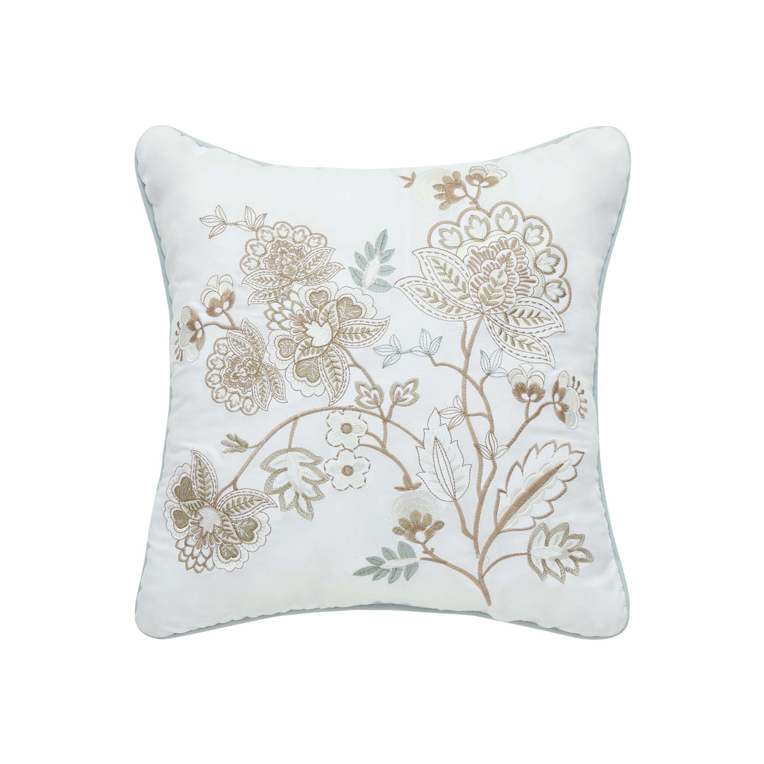 Spring Social Spa Embellished Square Decorative Throw Pillow 16" x 16" Throw Pillows By J. Queen New York