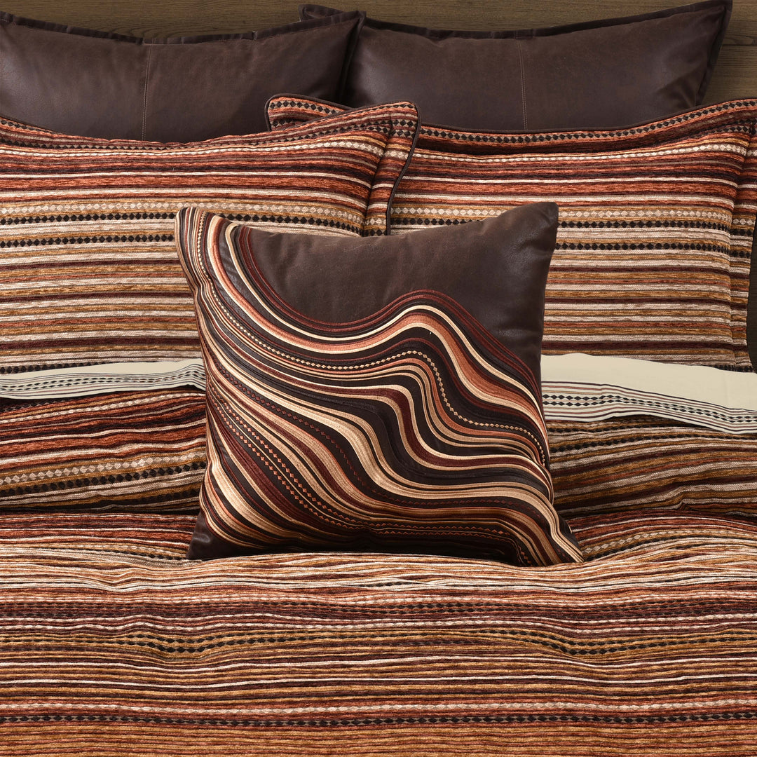 Sundance Brown Embellished Square Decorative Throw Pillow 18" x 18" Throw Pillows By J. Queen New York