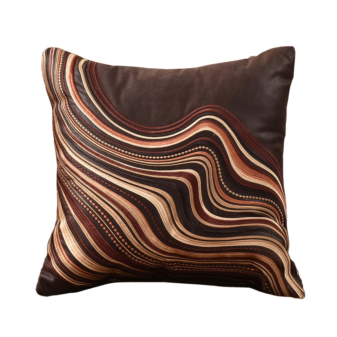 Sundance Brown Embellished Square Decorative Throw Pillow 18" x 18" Throw Pillows By J. Queen New York