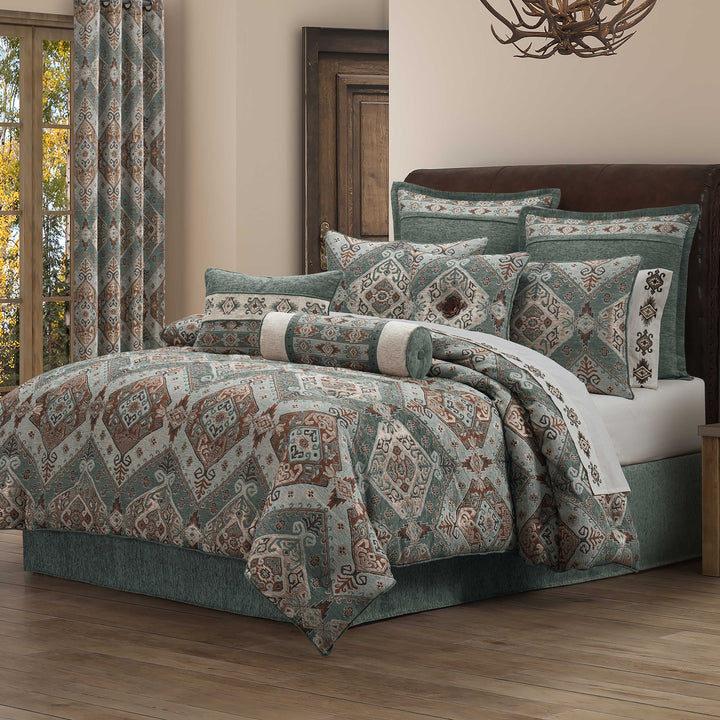 Telluride Turquoise 4 Piece Comforter Set Comforter Sets By J. Queen New York