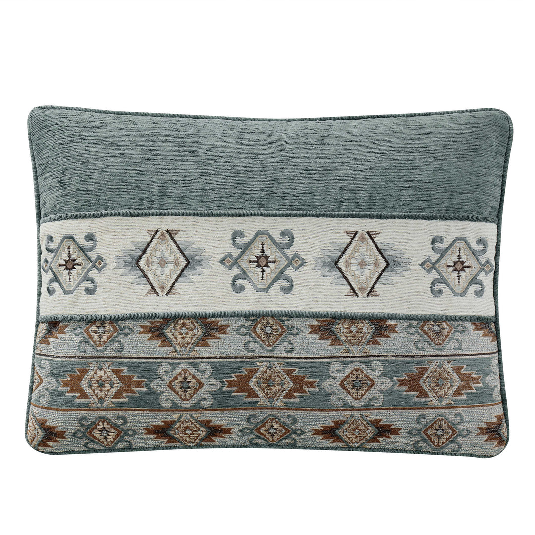 Telluride Turquoise Boudoir Decorative Throw Pillow 21" x 14" Throw Pillows By J. Queen New York