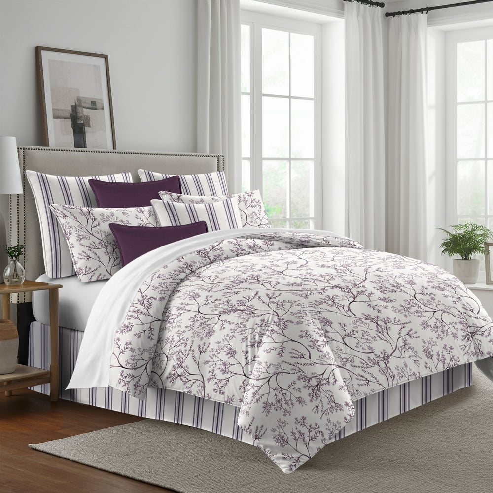 Tinsley Plum 8 Piece Comforter Set Comforter Sets By Colcha Linens