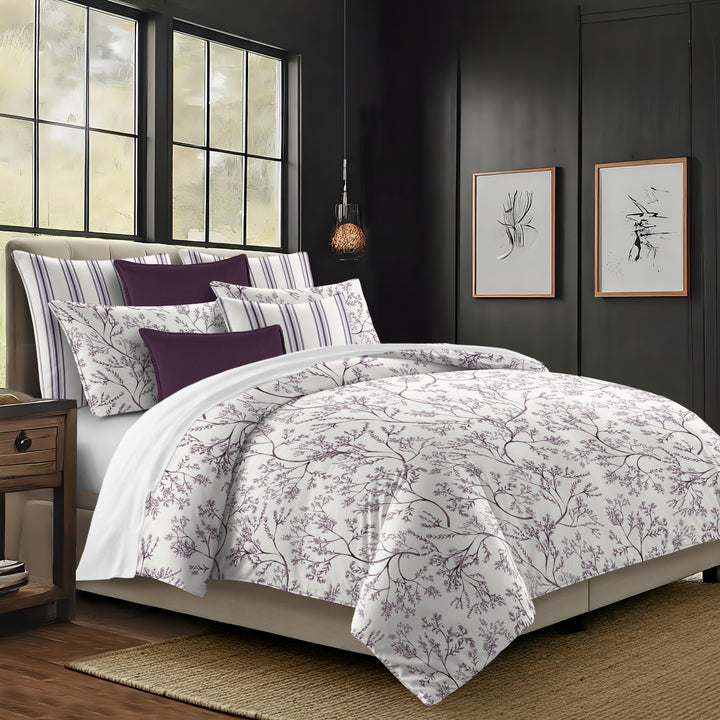 Tinsley Plum 8 Piece Comforter Set Comforter Sets By Colcha Linens
