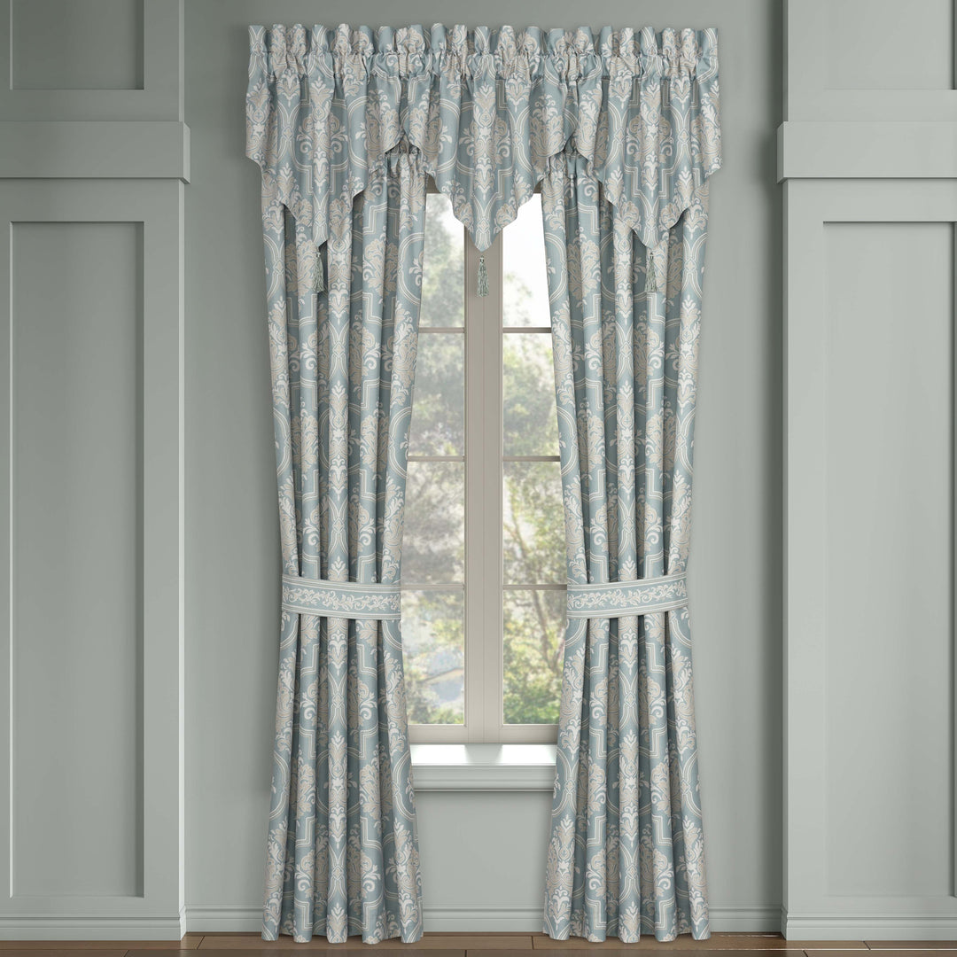 Tranquility Aqua Ascot Window Valance Window Valances By J. Queen New York