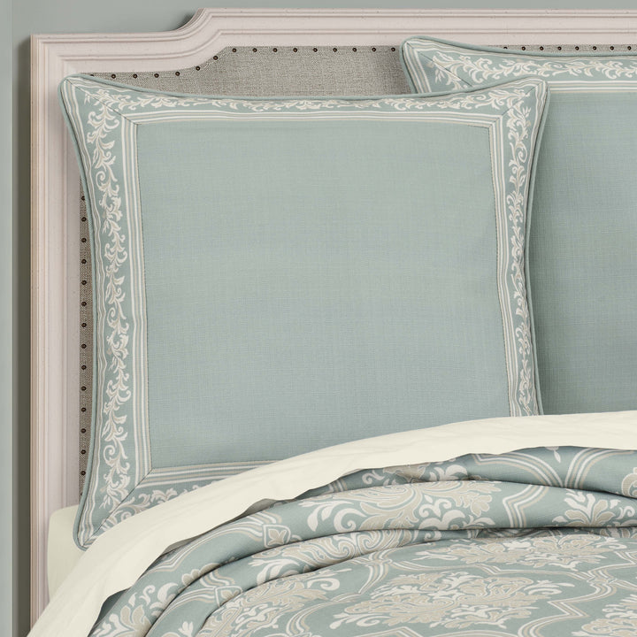 Tranquility Aqua Euro Sham Euro Sham By J. Queen New York