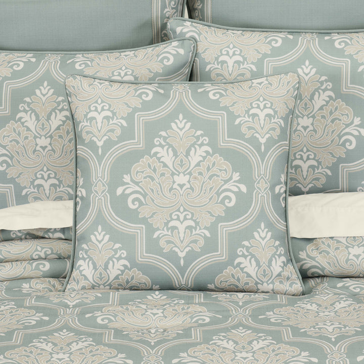 Tranquility Aqua Square Decorative Throw Pillow 20" x 20" Throw Pillows By J. Queen New York