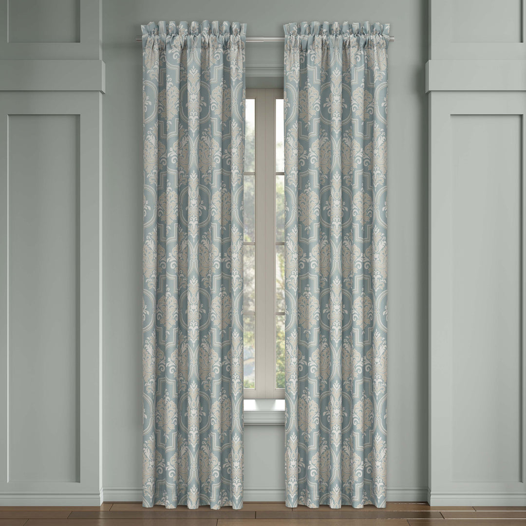 Tranquility Aqua Window Panel Pair Window Panels By J. Queen New York