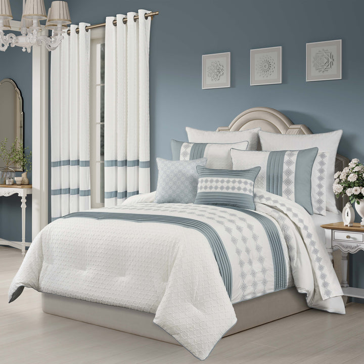 Trilogy Blue 3 Piece Comforter Set Comforter Sets By J. Queen New York