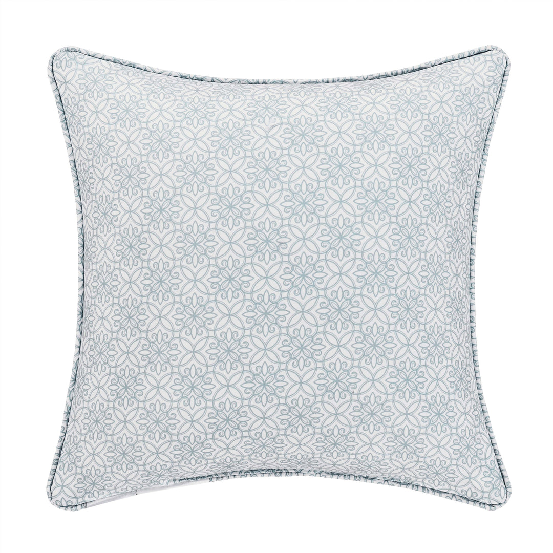 Trilogy Blue Square Decorative Throw Pillow 16" x 16" Throw Pillows By J. Queen New York