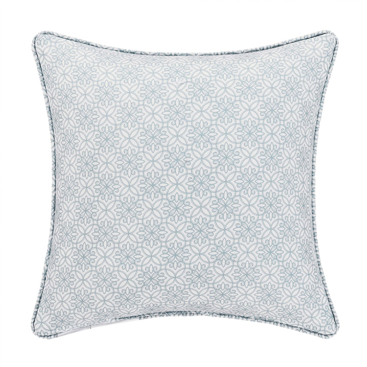 Trilogy Blue Square Decorative Throw Pillow 16" x 16" Throw Pillows By J. Queen New York