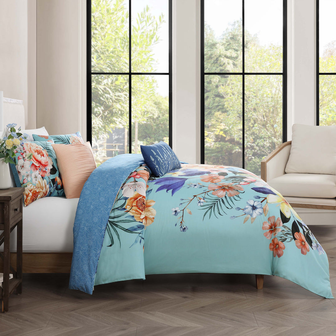Bebejan Turquoise Reverie 5 Piece Reversible Comforter Set Comforter Sets By Bebejan®