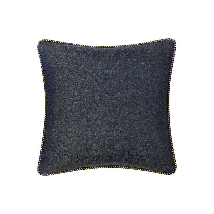Vaughn Navy/Gold Square Decorative Throw Pillow 18" x 18" Throw Pillows By Waterford