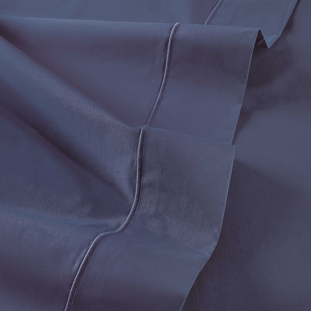 Vexin Cobalt 100% Cotton Percale Flat Sheet Flat Sheet By Anne de Solène