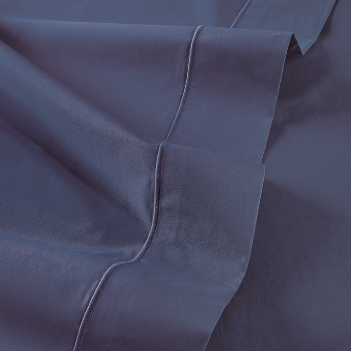 Vexin Cobalt 100% Cotton Percale Flat Sheet Flat Sheet By Anne de Solène