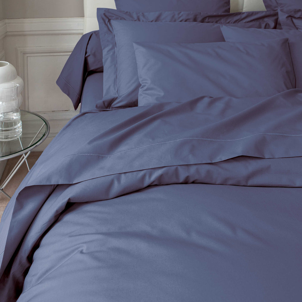 Vexin Cobalt 100% Cotton Percale Flat Sheet Flat Sheet By Anne de Solène