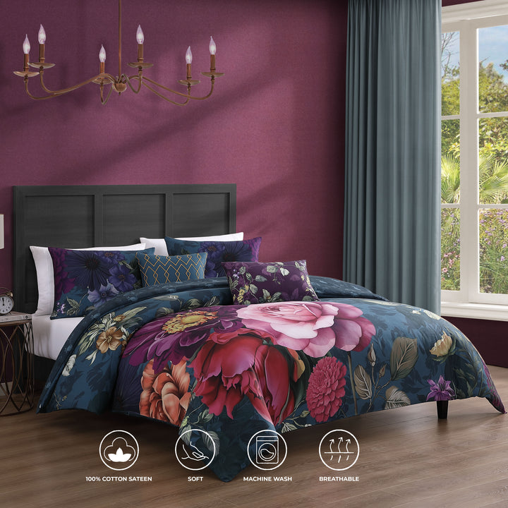 Bebejan Vibrant Flora 5 Piece Reversible Comforter Set Comforter Sets By Bebejan®